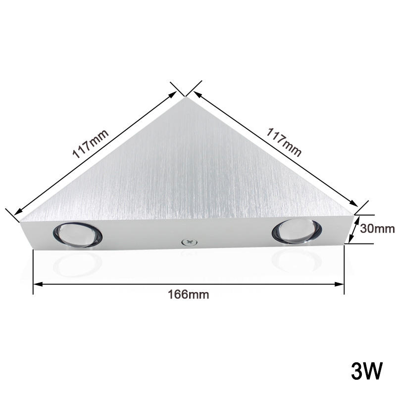 3W9W Moderna lampada da parete a LED a parete per interni a triangolo in alluminio per lampada da parete per la decorazione domestica