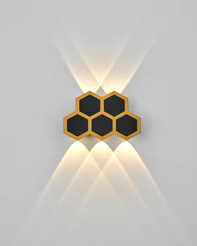 Lampade da parete Led Honeycomb Gold Black Light up and Down Corpo luminoso Lampada Stile di illuminazione Ufficio moderno Rohs Epistar Flusso di ingresso