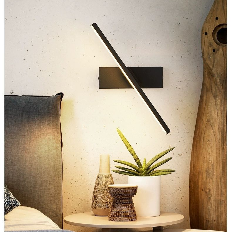 Lampade da parete moderne a LED 330 Girevole 6W AC85V-265V Applique da parete Lampada nera Corridoio Decorazione per interni Illuminazione
