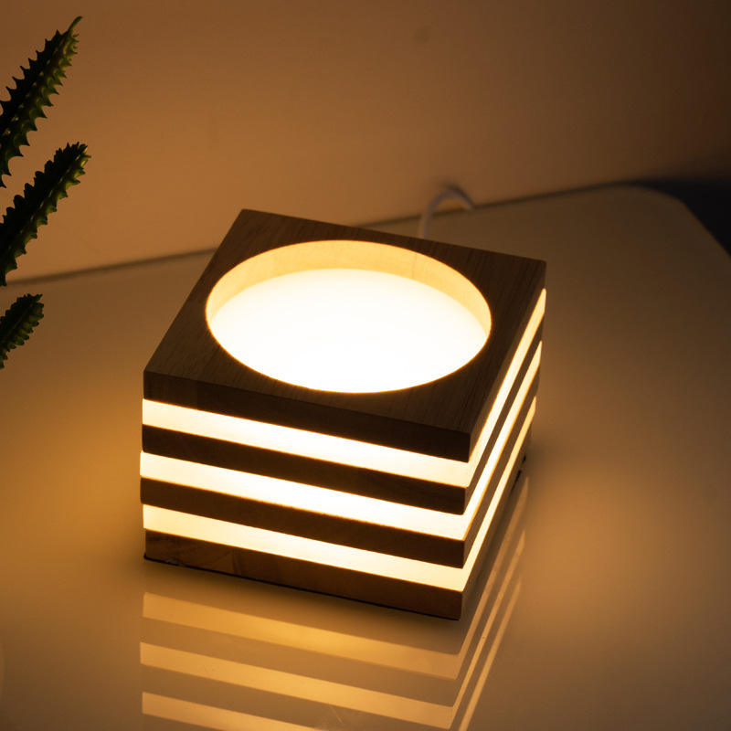 Lampada da tavolo a LED Moon Lampada da tavolo in legno Palla di lino dimmerabile Palla in rattan Paralume USB Camera da letto Comodino Lampada da notte Decorazioni per la casa