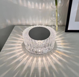 Lampada da tavolo in cristallo rosa spagnolo Lampade da scrivania per camera da letto lampade a led per comodino Ricarica USB Comodino Luce notturna romantica Atmosfera petalo 