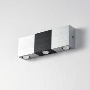 Lampada da parete a led in alluminio da 3W Applique da parete quadrata Lampada da parete rettangolare per interni da comodino camera da letto soggiorno ristorante