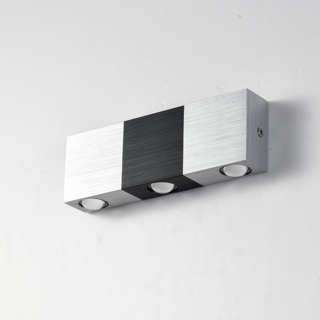 Lampada da parete a led in alluminio da 3W Applique da parete quadrata Lampada da parete rettangolare per interni da comodino camera da letto soggiorno ristorante