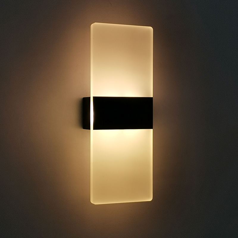 Lampada da parete in acrilico 6W Lampada da parete rotonda in acrilico Lampada da parete rettangolare in acrilico Lampada da parete a LED per soggiorno Camera da letto Illuminazione ristorante dell'hotel