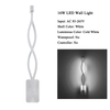 AC 85-265V Decorazione della casa moderna Forma d'onda Alluminio Up Down Lampada da parete a LED Applique da parete a LED per interni Luce ghirlanda natalizia