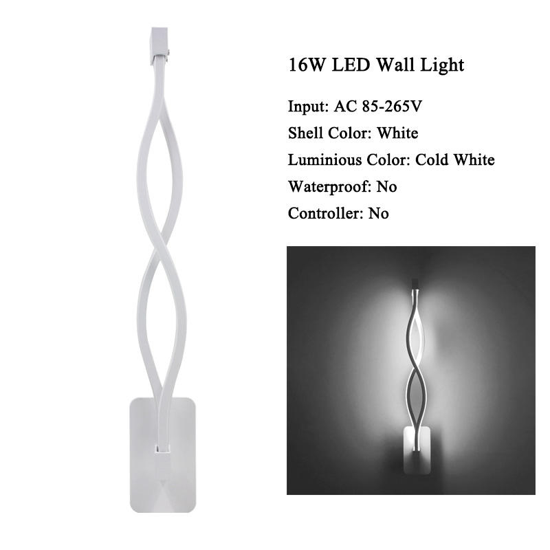 AC 85-265V Decorazione della casa moderna Forma d'onda Alluminio Up Down Lampada da parete a LED Applique da parete a LED per interni Luce ghirlanda natalizia