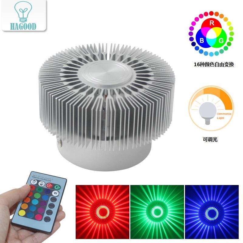Plafoniera a LED 3W forma rotonda zucca AC85 ~ 265V Lampada da parete moderna per interni da bagno in alluminio RGB di alta qualità incorporata 220V