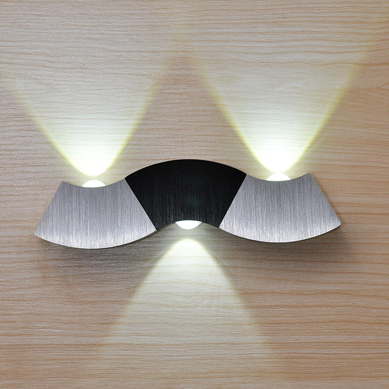Applique a LED da 6W per interni Lampada da parete Up and Down illuminazione per interni a led in alluminio Lampada da parete illuminazione da parete argento bianco freddo