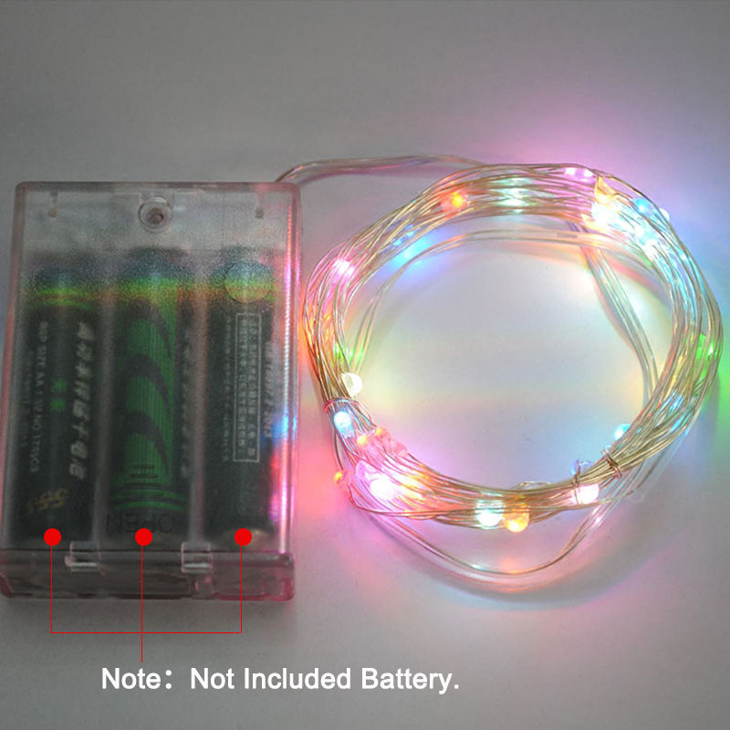 Ghirlanda LED da 2 m in filo di rame con lampada da fata per luci da esterno per feste in ghirlanda e decorazioni natalizie di Capodanno