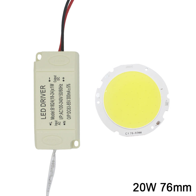 1 set 3W 5W 7W 10W 12W 15W 20W 25W 30W pannello chip led COB per lampada faretto a led + driver di alimentazione LED con guscio in plastica