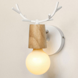 Applique da parete a LED orientabili nordiche cartone animato colorato corna di cervo camera da letto applique da lettura a parete illuminazione per camera dei bambini E27