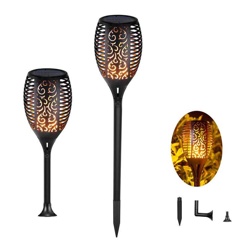 Luci solari a led per esterni tremolanti torcia a fiamma danzante illuminazione solare lampada impermeabile per la decorazione del giardino paesaggio prato percorso