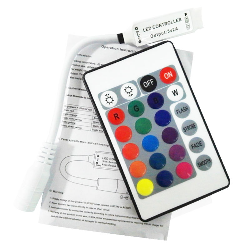 24 tasti LED Controller RGB IR Remote Controller DC12V Con Mini Ricevitore LED Driver Dimmer Fit per 5050/3528 RGB LED Strip Light