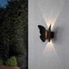 Applique da parete a forma di farfalla 6W nero + oro su e giù luce esterna luminosa cortile giardino soggiorno corridoio scala sfondo lampada da parete a led impermeabile