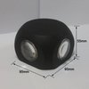 Lampada da parete a led 4W per esterni a led impermeabile edificio esterno cancello balcone giardino cortile