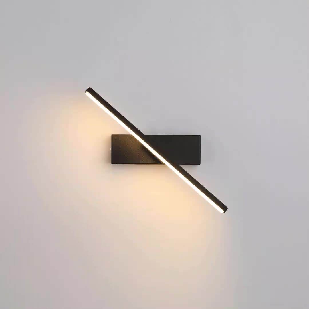 Lampada da parete da comodino Lampada da parete orientabile ad angolo regolabile Illuminazione a LED per interni Lampada da parete a striscia semplice in alluminio