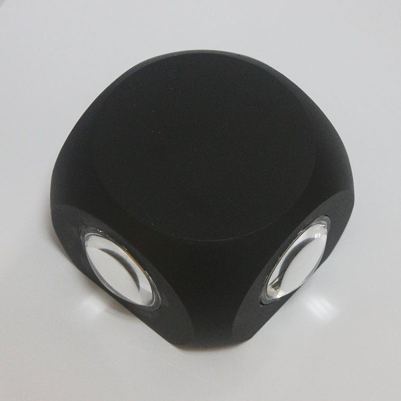 Applique da parete per esterni ad alta luminosità nera 4W per giardino dell'hotel impermeabile IP65