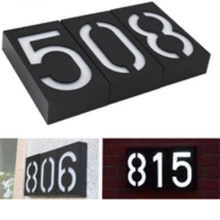 Luce solare digitale Numero civico Luce solare Lampade da parete per esterni solari Numero civico Targa per porta Luce solare digitale LED Numero di porta Indirizzo Cifre Montaggio a parete 