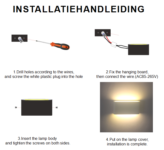 Moderna lampada da parete a LED da esterno impermeabile da 18W