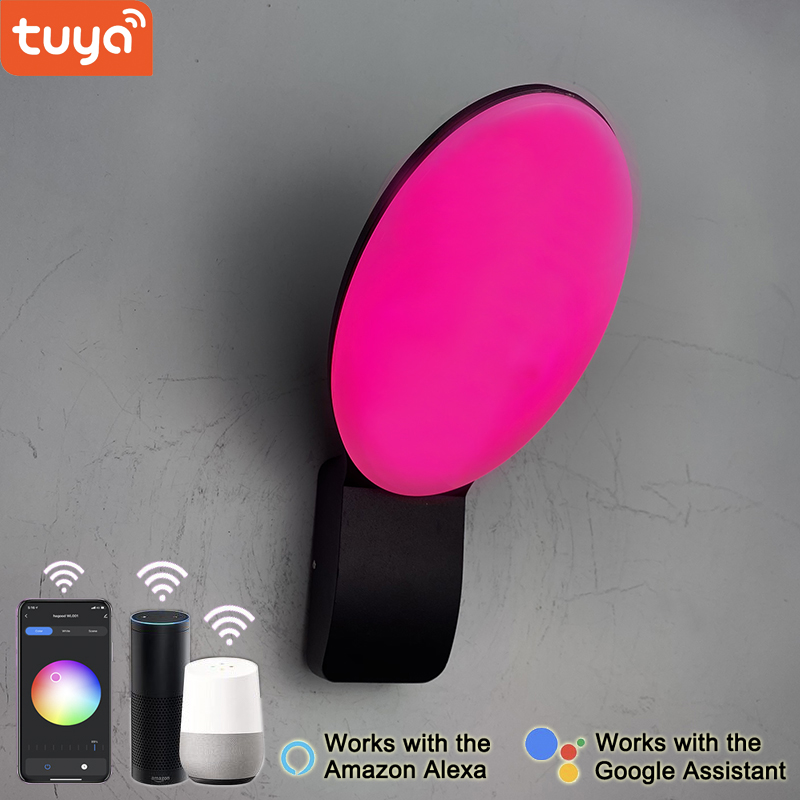 9W lampada da parete intelligente lampade intelligenti controllo app luce led controllo app luce app illuminazione controllata app Tuya app lampada da parete per esterni lampada da parete con telecomando per telefono cellulare