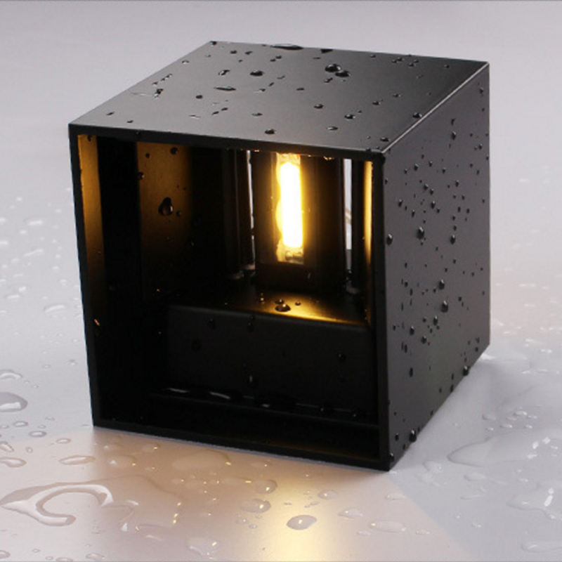 Stile industriale 12W AC85-265V Impermeabile IP65 Fascio regolabile in alluminio Lampada da parete impermeabile per esterni LED Cubo Popolare