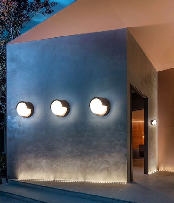 Lampada a led decorativa Lampada da parete impermeabile rotonda in acrilico e luci notturne per esterni e illuminazione da parete moderna per la casa