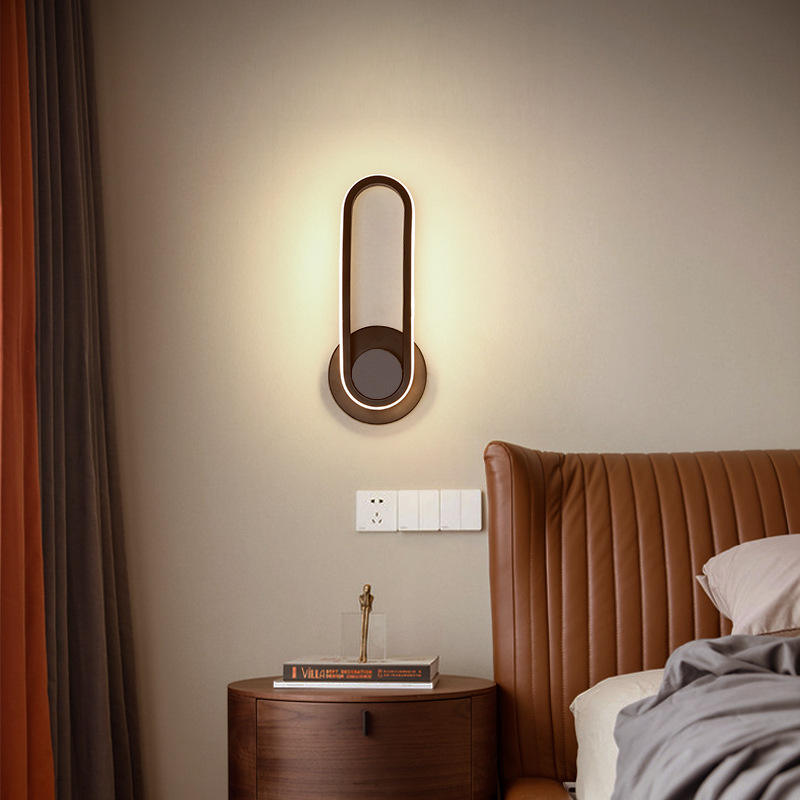 Applique da parete camera da letto 12W comodino a led sfondo chiaro lampada da parete girevole corridoio applique