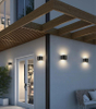 Hagood New Semicerchio Lampada da parete impermeabile 6W Applique da parete a LED Illuminazione per esterni Impermeabile IP65 Angolo di illuminazione regolabile