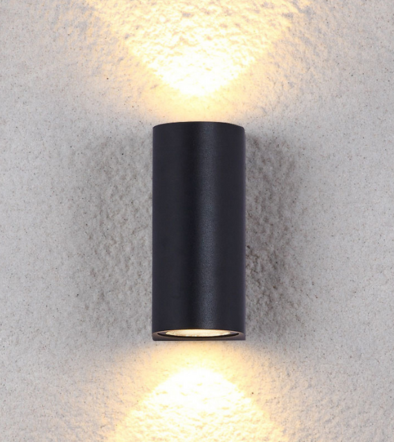 Lampada da parete impermeabile a doppia testa a colonna da 12W Lampada da notte unica Lampada da parete impermeabile IP65 per la decorazione del giardino