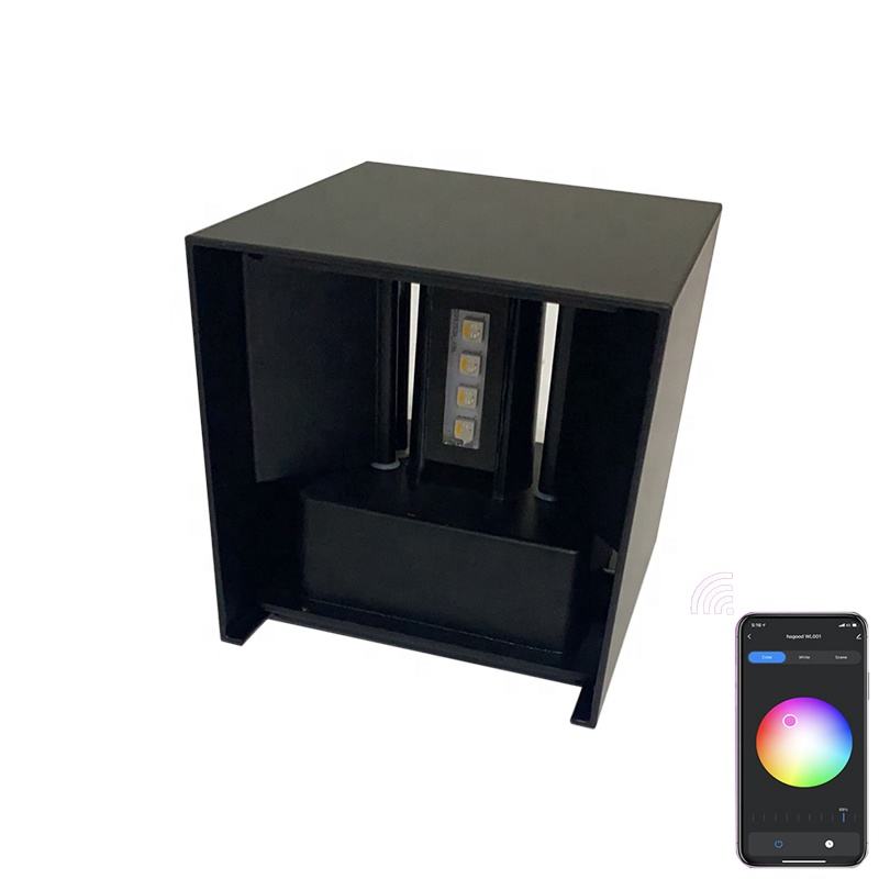 Ultima versione Lampada da parete impermeabile Wifi RGBW Lampada da esterno per esterni che cambia colore grazie alla lampada per app intelligente Supporto di Amazon Alexa Google Assist