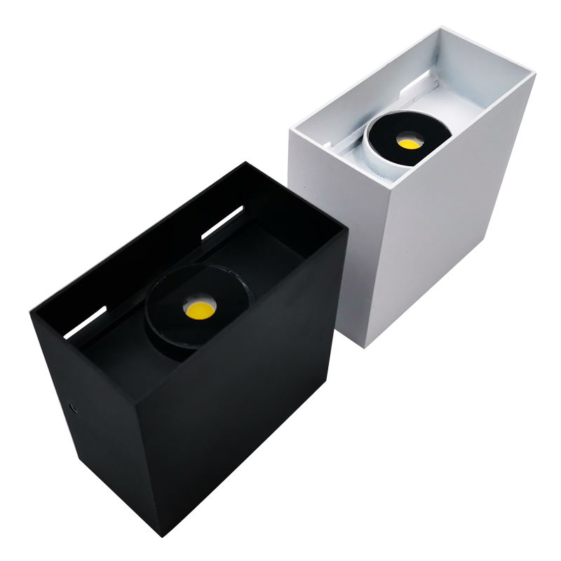 Cube CoB 6W LED Up And Down Applique da parete AC85-265V Camera da letto Comodino Cubo Applique da parete per interni Decorazione in alluminio Articoli per l'illuminazione