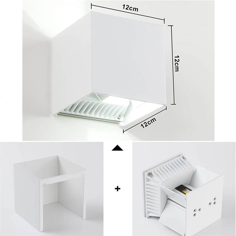 IP65 Impermeabile 12W 20W Lampada da parete a Led per esterni per interni Lampada da parete regolabile in alluminio AC85 ~ 265V Applique per portico a led