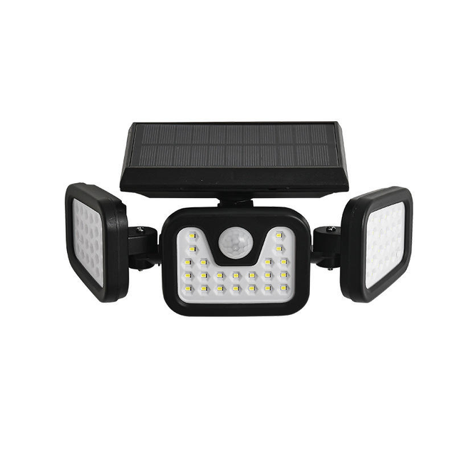 Hagood Lampada da parete a 3 teste impermeabile per esterni Tre teste 83 Luci di sicurezza alimentate a LED con sensore solare COB