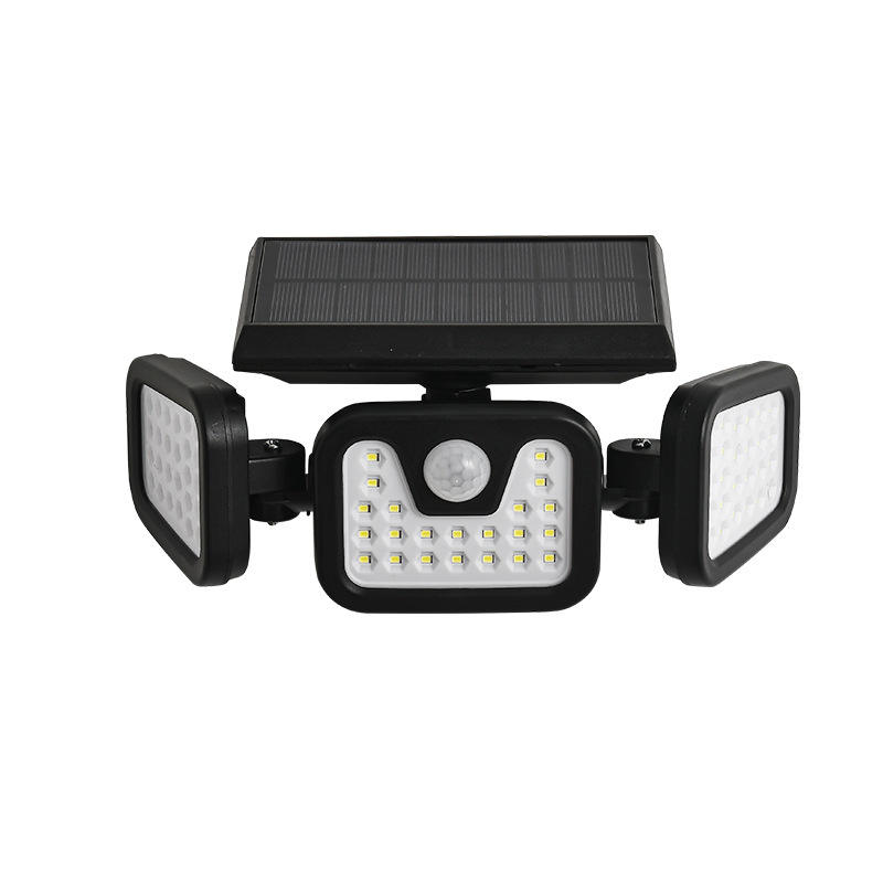 Hagood Lampada da parete a 3 teste impermeabile per esterni Tre teste 83 Luci di sicurezza alimentate a LED con sensore solare COB