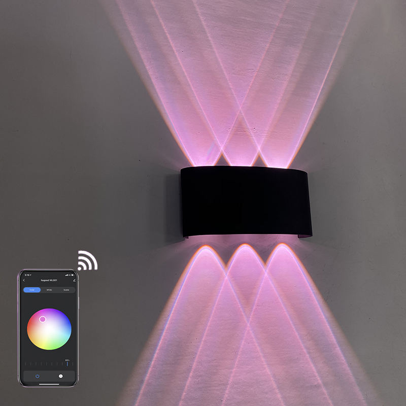 Lampada da parete per esterni Telecomando APP Lampada da parete a LED dimmerabile compatibile con Bluetooth RGB Utilizzato per la decorazione delle vacanze AC85-265V