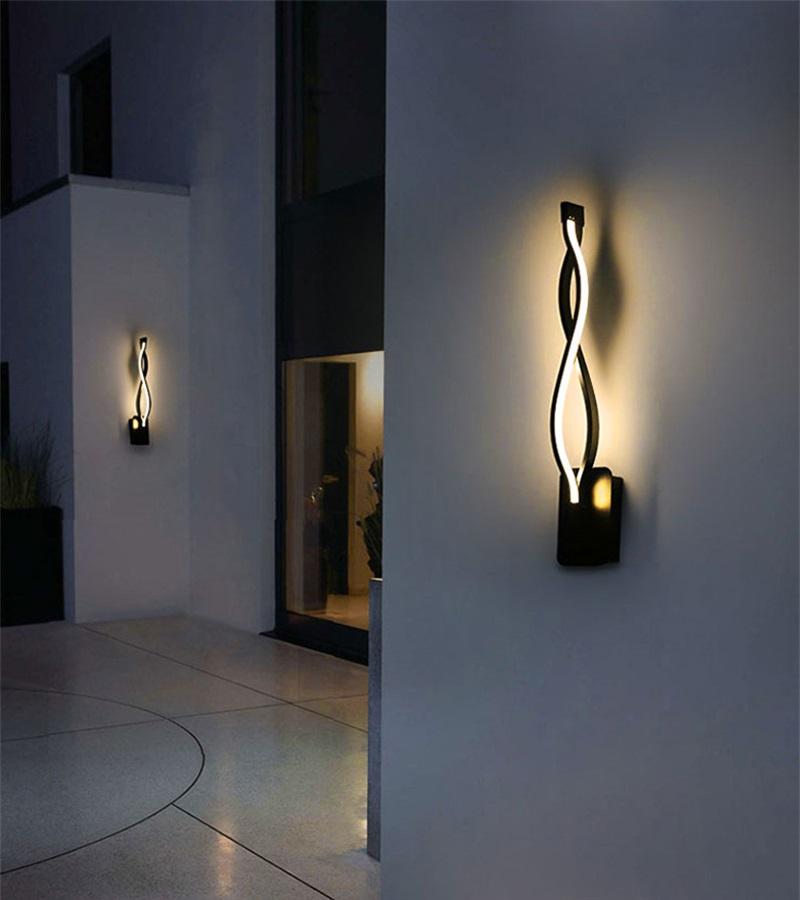 16W Decorazione moderna della casa Forma dell'onda Alluminio Su Giù Lampada da parete a LED Applique da parete a LED per interni Luce ghirlanda natalizia