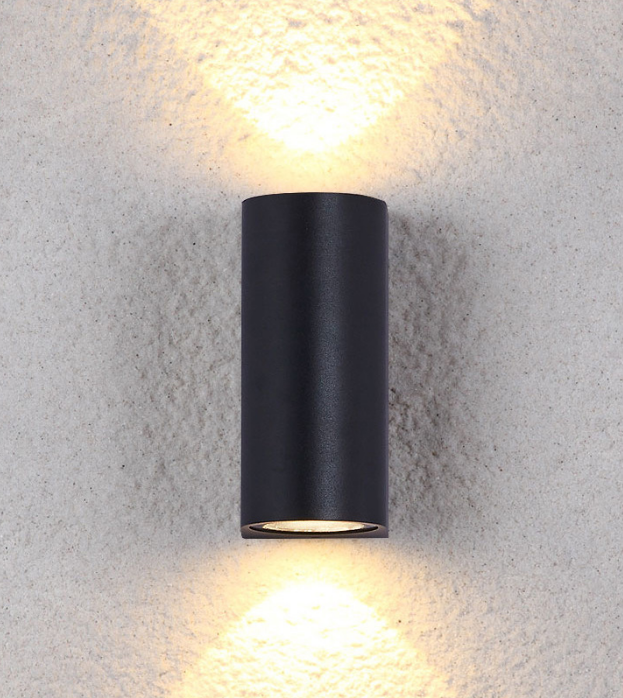 Lampada da parete impermeabile a doppia testa a colonna da 12W Lampada da notte unica Lampada da parete impermeabile IP65 per la decorazione di giardini esterni
