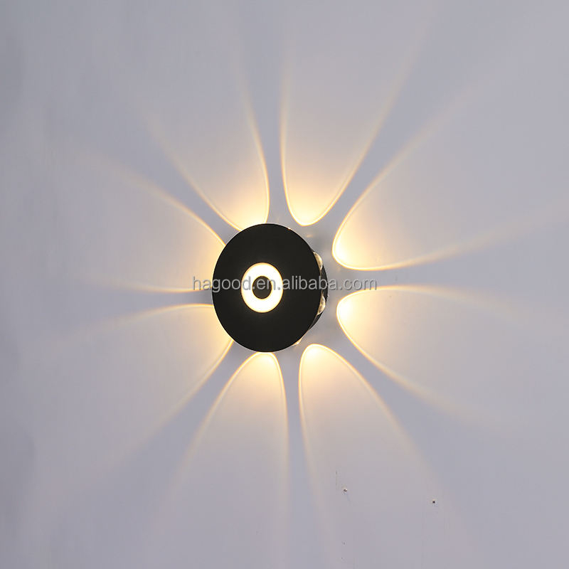 6W 8W IP65 a forma di fungo 360 gradi applique da parete a led per la decorazione esterna illumina la lampada da parete impermeabile montata a parete
