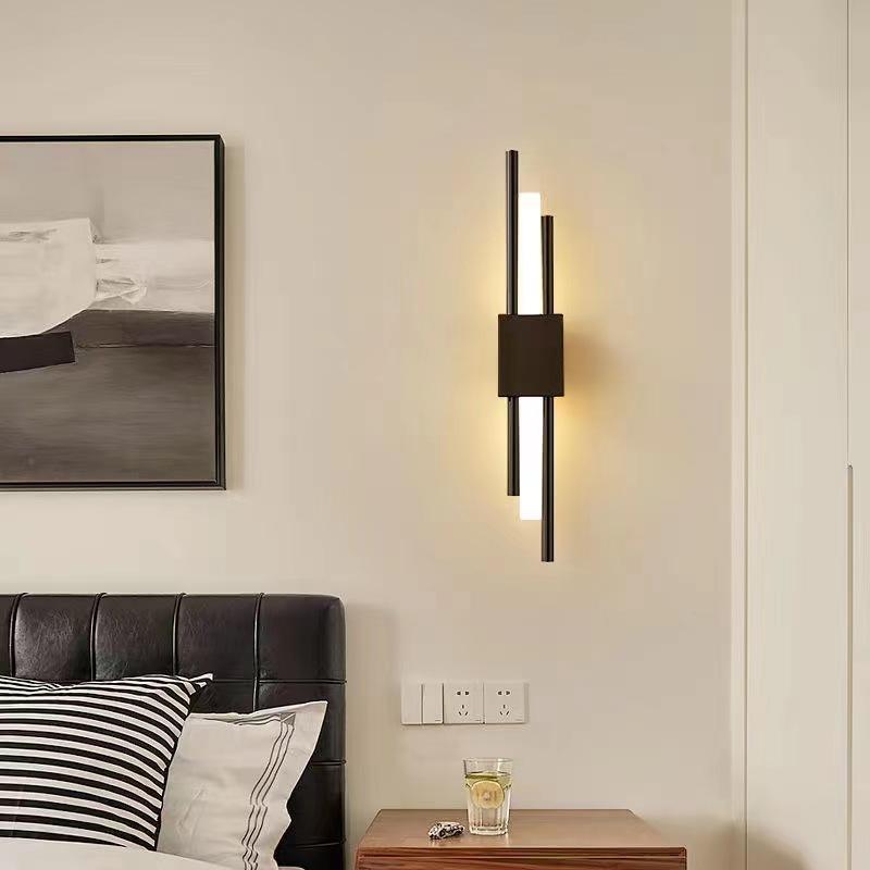 6W Lampada da parete a striscia lunga soggiorno sfondo parete studio camera da letto lampada da comodino semplice moderna luce nordica griglia creativa di lusso