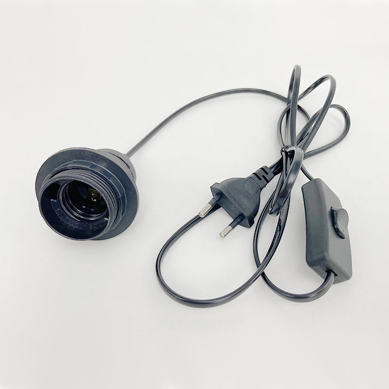 E27 303 Interruttore Cavo a mezzo dente Cavo Cavo di commutazione della luce Spina Pulsante di accensione Interruttore Cavo di linea da 1,8 m Lampada a LED Modello spina UE USA