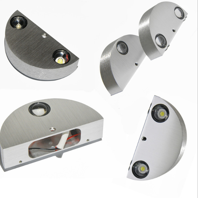 Lampada da parete a LED a semicerchio in stile unico 3w Applique da parete in alluminio su e giù per il soggiorno del corridoio del comodino della camera da letto di casa