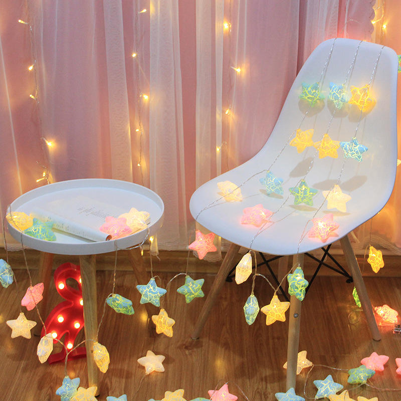 Star String Lights LED Christmas Garland Fairy Curtain light 2.5M Outdoor Indoor Per Camera da letto Home Party Wedding Decorazioni di Capodanno