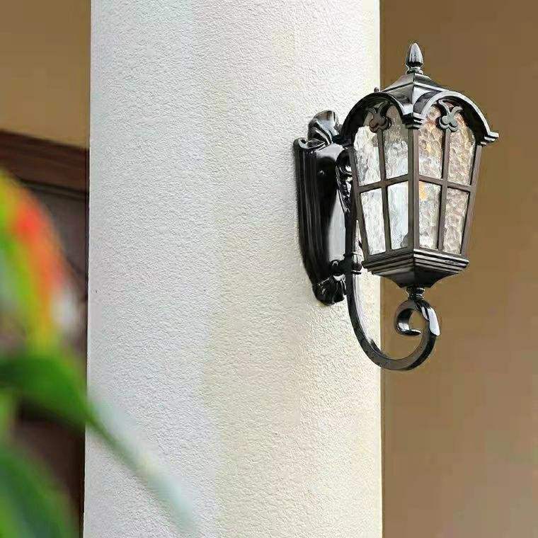Lampada da parete impermeabile in stile europeo Giardino Villa Cancello Cortile esterno Balcone Lampada da parete esterna Antica Roma Luce retrò