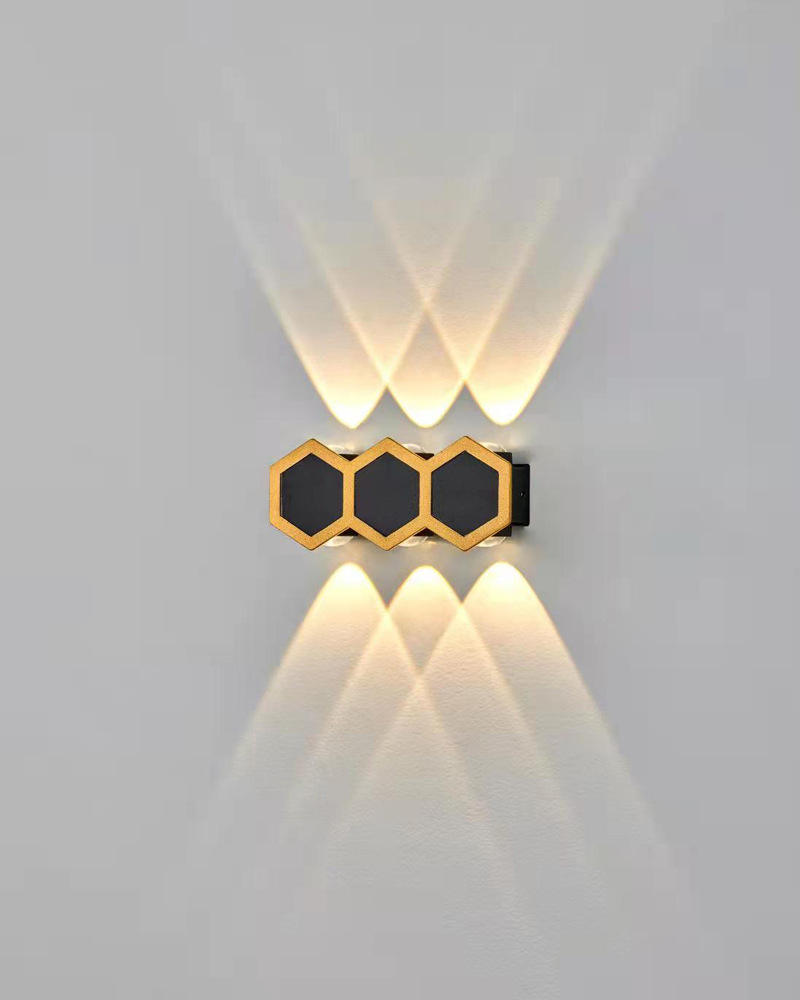 Lampade da parete a LED Led a nido d'ape su e giù Lampada a LED Stile di illuminazione Applique da esterno moderne