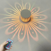 Lampada da parete a LED montata Lampada effetto RGB Girasole Proiezione Raggi AC85-265V Lampada da parete per corridoio con telecomando 1W / 3W