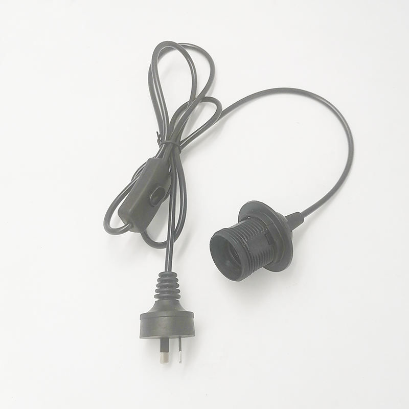Cavo portalampada E27 Base Portalampada Lampada a sospensione Tessuto Metallo Personalizzato PVC Stile interruttore Spina cavo Dimmer in plastica Vite 