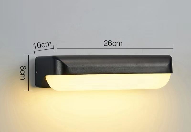 Lampada da parete per esterni a LED da 12 W. Applique da parete a led impermeabile, semplice corridoio, scale, luce da cortile, applique da parete per balcone, super luminosa