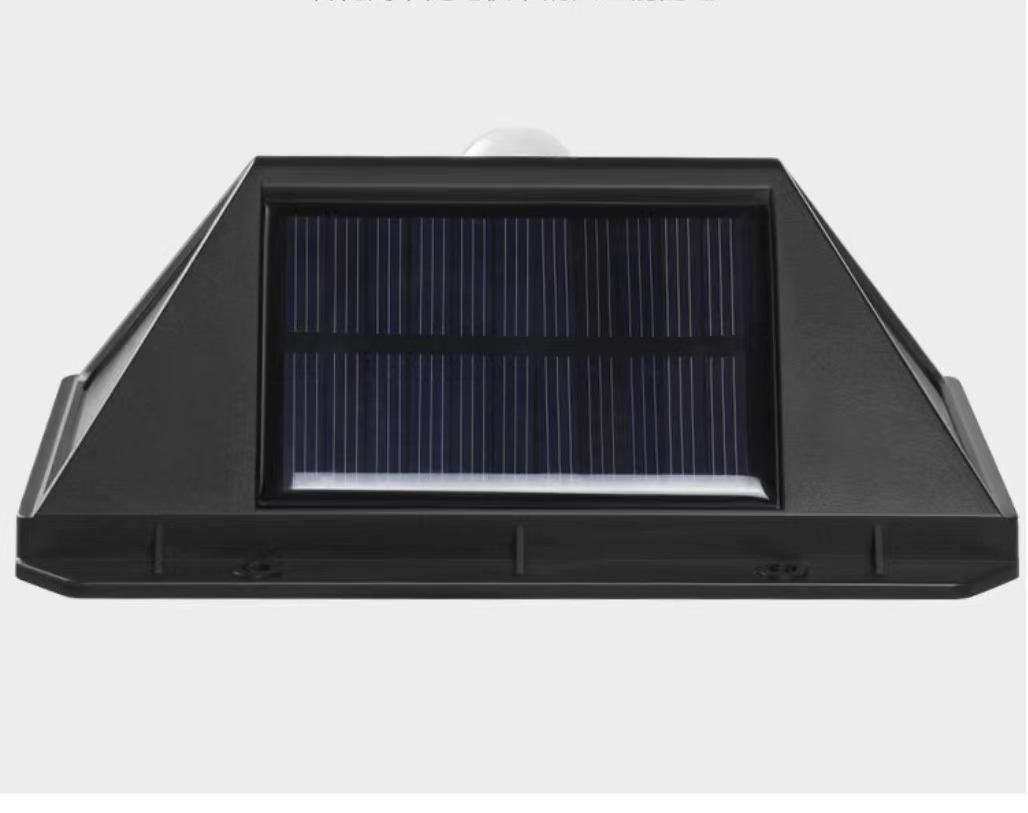 La migliore scala da giardino per esterni impermeabile IP67 energia solare 4 lati illuminazione lampada da parete sensore di movimento 100LED luce solare a LED