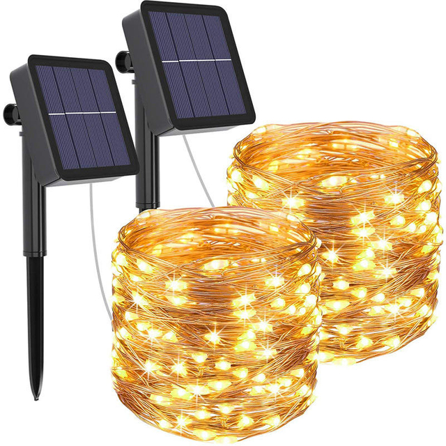 Luci natalizie a stringa solare Luci natalizie da 200 m Ghirlanda esterna impermeabile Lampada a energia solare Natale per la decorazione del giardino.