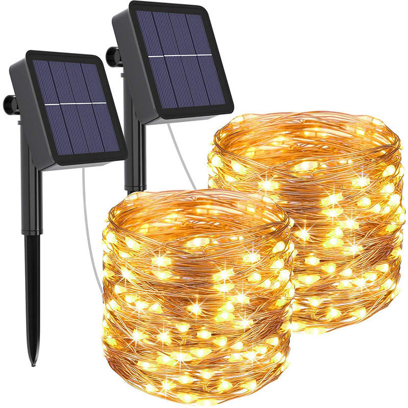 Luci natalizie a stringa solare Luci natalizie da 200 m Ghirlanda esterna impermeabile Lampada a energia solare Natale per la decorazione del giardino.